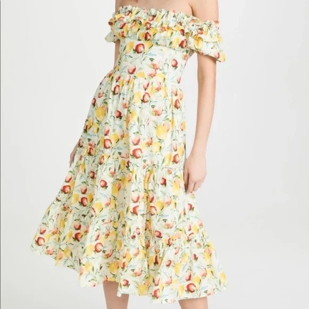 NWT OPT Allegra Dress White Fruit Print (D3)